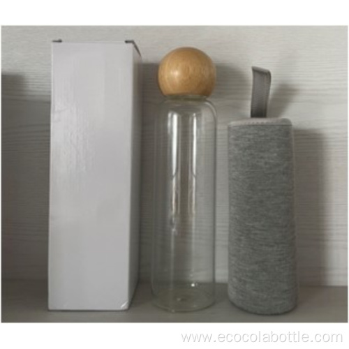 550mL Wooden Ball Lid Glass Bottle With Cover